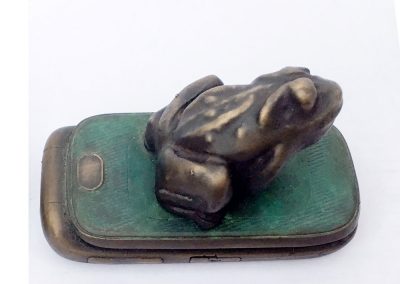 Toad on Phone bronze 2019
